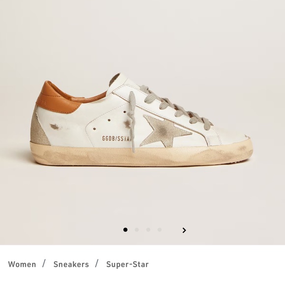 GOLDEN GOOSE SUPER-STAR CLASSIC WITH SPUR LEATHER SZ. 38 WHITE/ICE/LIGHT BROWN - Picture 1 of 8